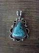 Native American Nickel Silver Turquoise Pendant Jackie Cleveland