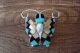 Zuni Indian Jewelry Sterling Silver Inlay Butterfly Pin/Pendant - A. Dishta