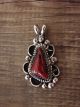 Native American Nickel Silver Red Howlite Pendant Jackie Cleveland