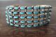 Zuni Indian Sterling Silver Turquoise Row Bracelet by M. Hannaweeka