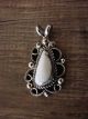 Native American Nickel Silver White Howlite Pendant Jackie Cleveland
