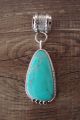 Navajo Jewelry Sterling Silver Turquoise Pendant - McCarthy