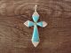 Zuni Sterling Silver Turquoise Mother of Pearl Cross Pendant - Jonathan Shack 