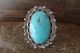Navajo Indian Jewelry Sterling Silver Turquoise Ring Size 7 - Delgarito