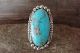 Navajo Indian Jewelry Sterling Silver Turquoise Ring Size 11 - Delgarito