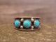 Navajo Indian Sterling Silver & 3 Stone Turquoise Ring by Largo - Size 12.5