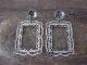 Navajo Indian Nickel Silver Stamped Rectangle Post Earrings by Jackie Cleveland