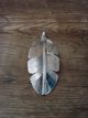 Large Navajo Hand Stamped Sterling Silver Feather Pendant - Davis