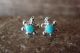 Zuni Indian Sterling Silver Turquoise Turtle Post Earrings! R. Lalio