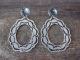 Navajo Indian Nickel Silver Stamped Oval Post Earrings by Jackie Cleveland