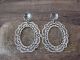 Navajo Indian Nickel Silver Stamped Oval Post Earrings by Jackie Cleveland