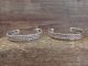 Navajo Indian Sterling Silver Twisted Hoop Earrings by Tahe