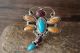 Navajo Indian Jewelry Sterling Silver Multi-Stone Dragonfly Ring Size 8 - Platero
