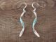 Zuni Indian Jewelry Sterling Silver Inlay Turquoise Swirl Earrings - Ira Johnson