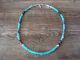 Navajo Sterling Silver Turquoise Gemstone Necklace Signed T&R Singer