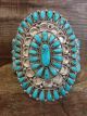 Genuine Navajo Indian Sterling Silver & Turquoise Cluster Bracelet - Wilson