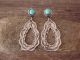 Navajo Nickel Silver Stamped Turquoise Post Earrings by Jackie Cleveland