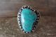 Navajo Indian Jewelry Sterling Silver Turquoise Ring Size 6.5 - Belin