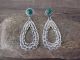 Navajo Nickel Silver Stamped Malachite Post Earrings by Jackie Cleveland