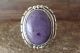 Navajo Indian Jewelry Sterling Silver Charoite Ring Size 7.5 - Yellowhair
