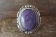 Navajo Indian Jewelry Sterling Silver Charoite Ring Size 7 - Yellowhair