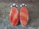Native American Navajo Sterling Silver Spiny Oyster Earrings Signed Selena Warner
