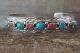 Navajo Indian Sterling Silver Turquoise Coral Bracelet - GS