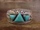 Navajo Indian Turquoise Sterling Silver Feather Bracelet - Davey Morgan