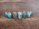 Navajo Sterling Silver & Leather Buckle Turquoise Row Bracelet
