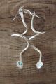 Navajo Sterling Silver Turquoise Snake Dangle Earrings - Calavaza