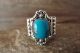 Navajo Indian Jewelry Sterling Silver Turquoise Ring Size 6 - Kenneth