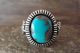 Navajo Indian Jewelry Sterling Silver Turquoise Ring Size 9.5 - Platero