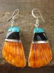Santo Domingo Sterling Silver Spiny Oyster Shell Dangle Earrings - Calabaza