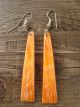 Navajo Indian Jewelry Spiny Oyster Slab Dangle Earrings by Espino