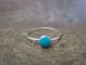 Zuni Indian Sterling Silver Round Turquoise Ring by Lalio - Size 5.5