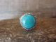 Navajo Indian Sterling Silver Round Turquoise Ring  by Saunders - Size 6