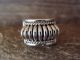 Navajo Sterling Silver Ribbed Melon Ring by Thomas Charley - Size 6