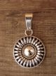 Native American Indian Jewelry Sterling Silver Ribbed Pendant by Thomas Charley