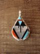 Zuni Indian Sterling Silver Inlay Pendant by  Carol Niiha