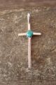 Zuni Indian Sterling Silver Turquoise Cross Pendant - Jonathan Shack 