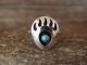 Navajo Indian Sterling Silver Turquoise Bear Paw Ring Size 5.5 - L. Parker
