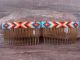Navajo Indian Hand Beaded Hair Comb Set by Raven Cleveland