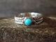 Zuni Indian Sterling Silver Round Turquoise Ring  by Saunders - Size 6.5