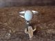Navajo Sterling Silver Cactus & White Opal Ring - Francisco - Size 5.5