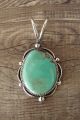 Navajo Nickel Silver Turquoise Pendant Bobby Cleveland