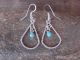 Navajo Indian Sterling Silver &  Turquoise Hoop Dangle Earrings by Sylvia Chee