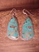 Navajo Indian Jewelry Sterling Silver Turquoise Dangle Earrings - V. Betone