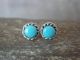 Zuni Indian Sterling Silver Round Turquoise Post Earrings by Cachini