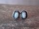 Navajo Sterling Silver Handmade White Opal Post Earrings - Spencer