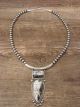Sterling Silver Navajo Pearl & White Buffalo Turquoise Necklace by Tom Lewis